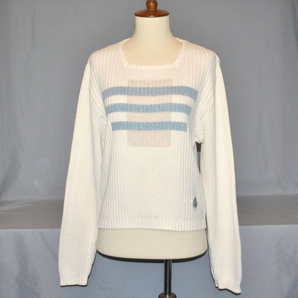 Vintage Blue Willi's Women's Sweater Size Small Geometric Knit Pullover